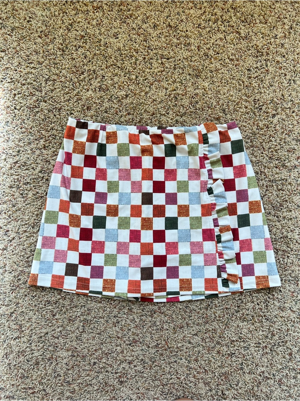 L Smith & Quinn Multicolor Checkerboard Ruffle Mini golf Skort